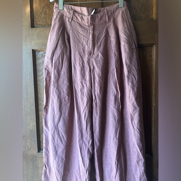 Free People Pants - Free People Wide-Leg Chinos in Dusty Rose